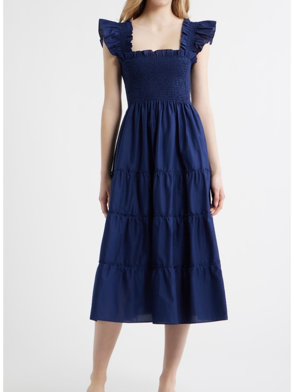 Hill House Home The Ellie Nap Dress Navy Blue Solid Size Small Like New